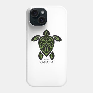 Green & black Tribal Turtle Tattoo / Kanaha, Maui Phone Case