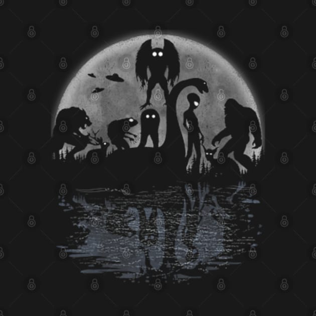 Bigfoot Loch Ness Monster Mothman And Aliens! Cryptid by marchizano