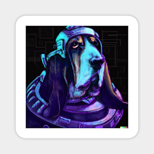 Cyber punk basset Magnet