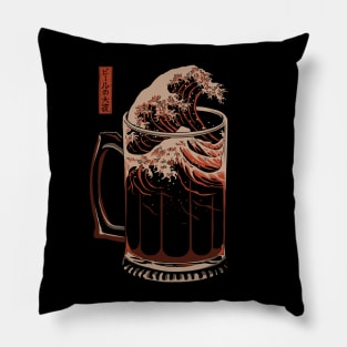 The Great Wave of Beer Pillow