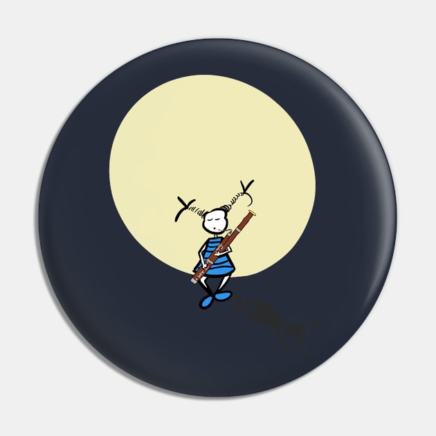 Bassoonist on the moon Pin by Guastevi