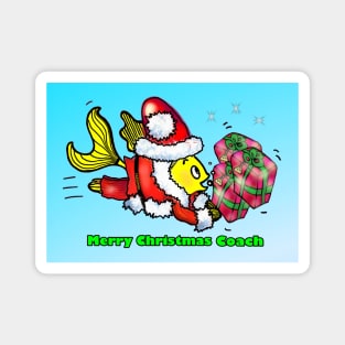 SantaFish- Merry Christmas Coach Magnet