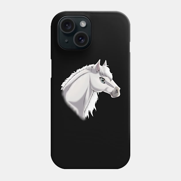 Grey Horse Headshot Phone Case by Bamsdrawz
