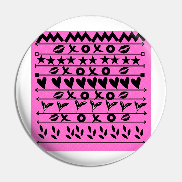 Pink Kisses XOXO Pin by Avivacreations