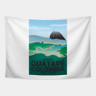 Guatepe Colombia Retro Travel Tapestry
