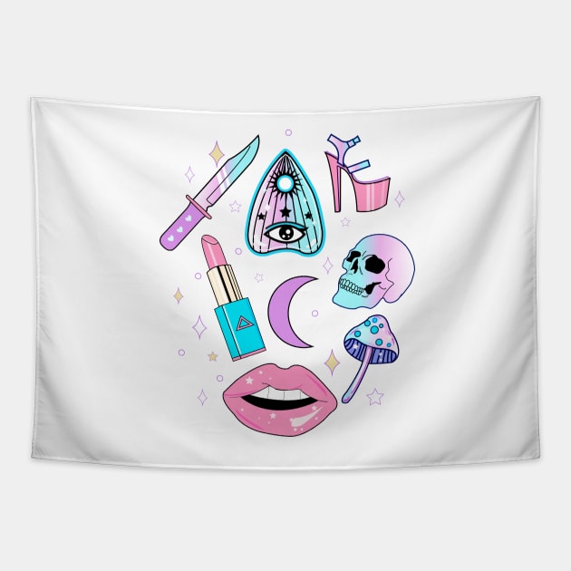 Witchy Pastel Goth Tapestry by LunaElizabeth