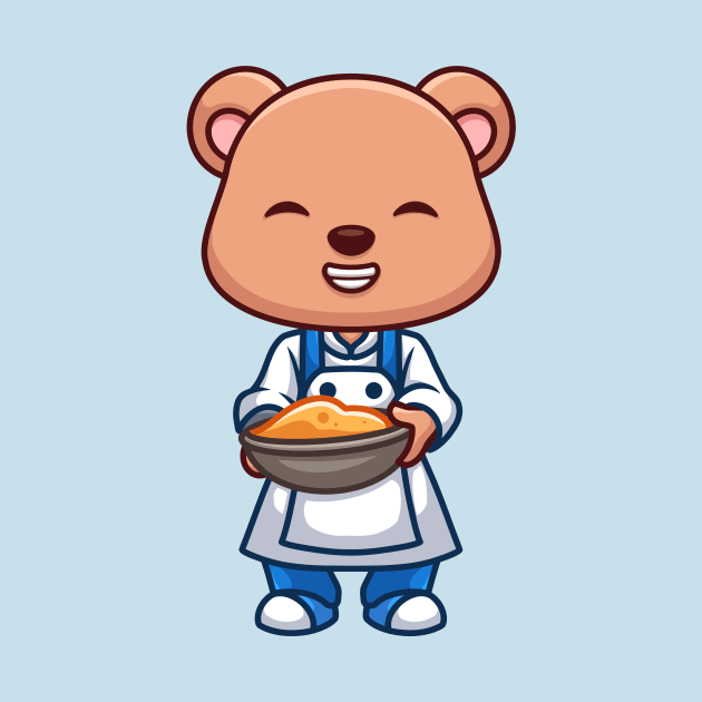 Chef Bear Cute Cartoon by GumregaStd