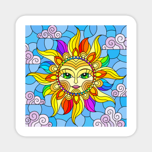 Eternal Sun Stained Glass Design Magnet