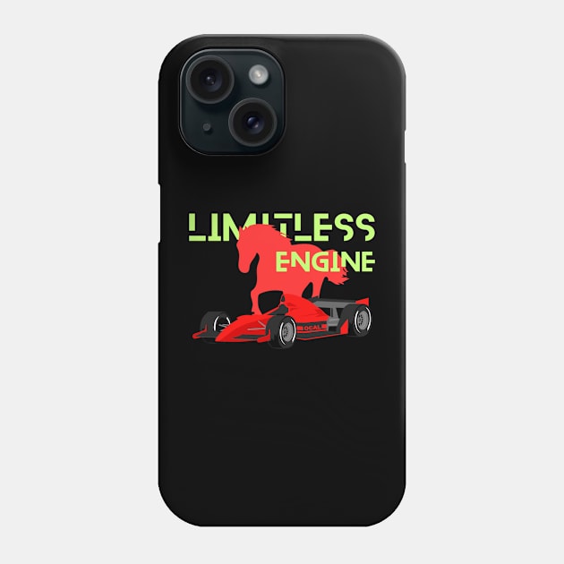 Horse collabarating with d formula car Phone Case by TeeProDesigns