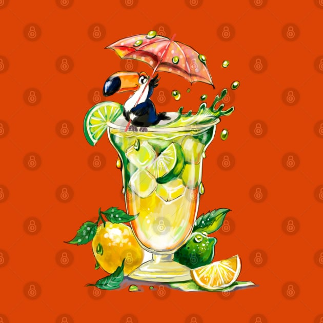 Toucan and Fruit Cocktail by KimLeex