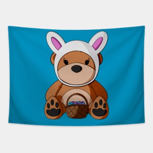 Easter Bunny Hat Teddy Bear Tapestry