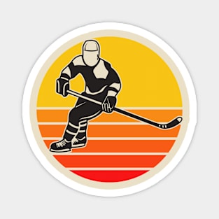 Vintage Ice Hockey Player Silhouette Magnet