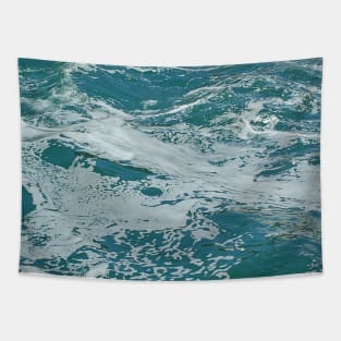 Teal Blue Ocean Water Surf and Waves Tapestry