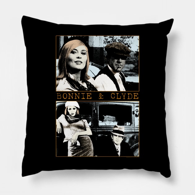 bonnie and clyde cintage cult grunge Pillow by Genetics art