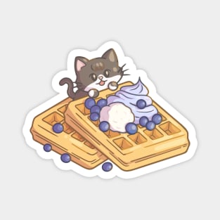 Cute Waffle Cat Magnet