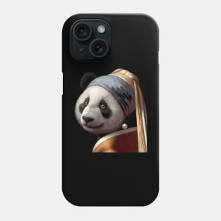 Panda with the pearl earing Phone Case