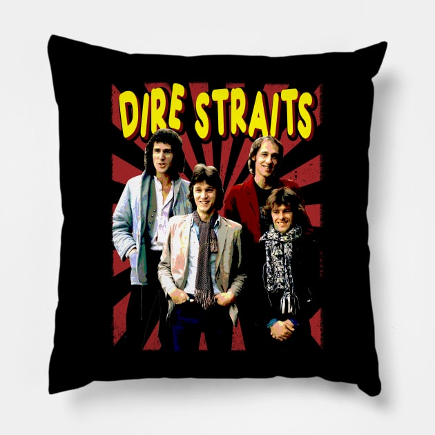Sultans of Style Dire Band Tees – Where Classic Rock and Fashion Collide! Pillow by Femme Fantastique