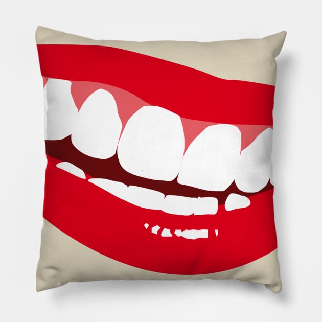 Mouth Teeth mask design Pillow by AltrusianGrace