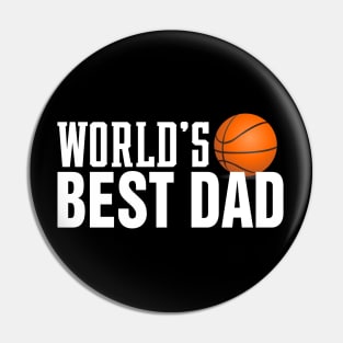 Simple World's Best Dad Typography Basketball Pin