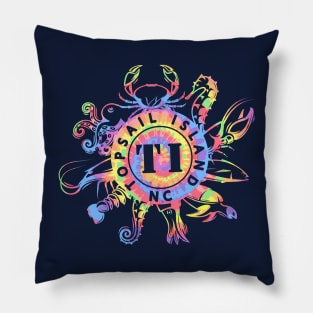 Topsail Island North Carolina Sea Life Tie Dye TI Beach Lover Pillow