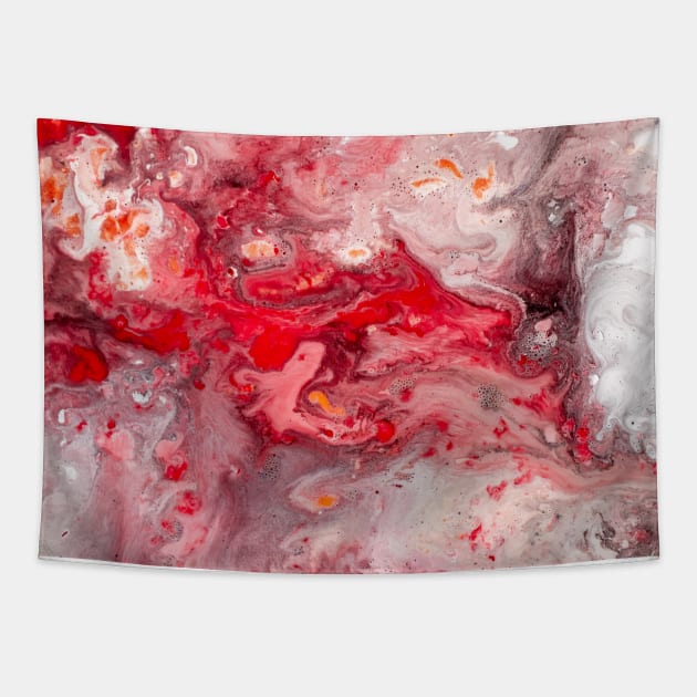 Pink Red Liquid Marble Abstract Painting Artwork Tapestry by NewburyBoutique