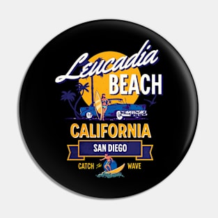 Leucadia Beach California Summer Paradise Pin