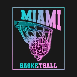 Miami Basketball Fan Glow Vector T-Shirt