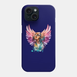 Watercolor Dachshund Angel 1 Phone Case