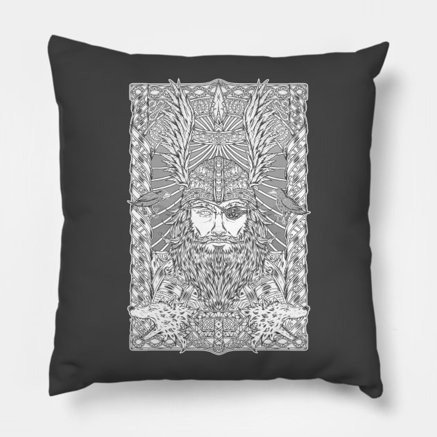 ODIN - WHITE Pillow by Firebrander