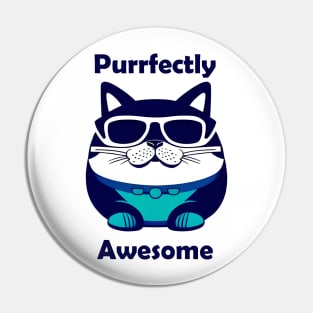 Blue cool cat Pin