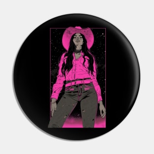 Y'all Alternative Hot Pink Cowgirl Aesthetic Art Pin