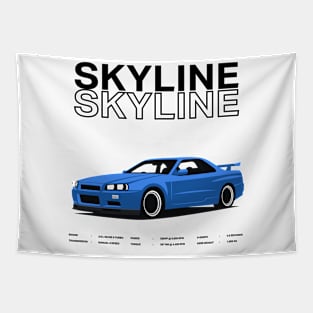 Skyline R34 Tapestry