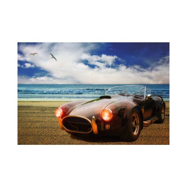 Shelby Cobra On The Beach by JimDeFazioPhotography