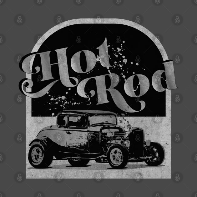 Hot Rod Vintage B&W by CTShirts