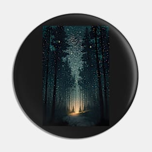 nostalgic calm nights in woods with stars shining Pin