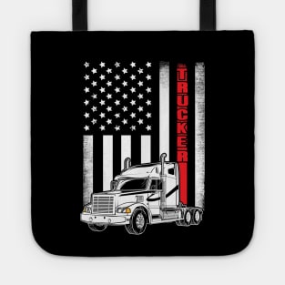 Vintage USA Trucker American Flag Truck Driver Tote