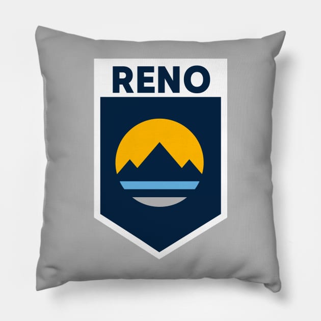 Reno, Nevada City Flag Emblem Pillow by SLAG_Creative