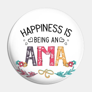 Happiness Is Being An Ama Wildflowers Valentines Mothers Day Pin