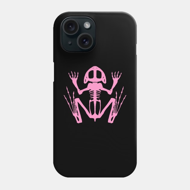 Frog Skeleton (Pink) Phone Case by braincase