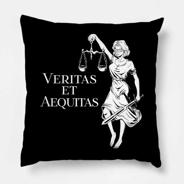 Veritas et Aequitas - Goddess Lady Justice Pillow by Modern Medieval Design