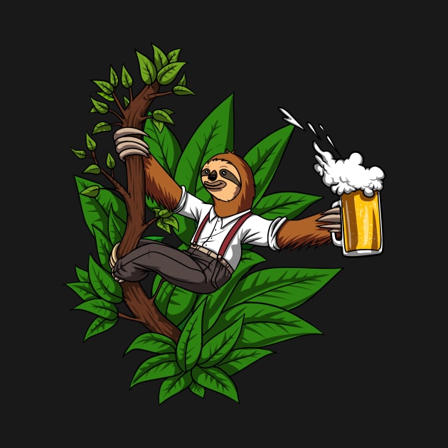 Sloth Beer Drinking Party by underheaven