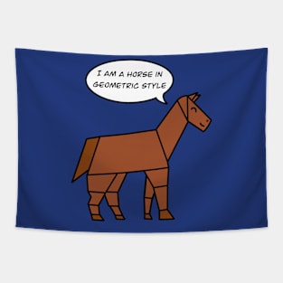 Funny geometric horse Tapestry