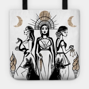 Hecate, Triple Moon Goddess, Goddess of Witchcraft and Magic Tote