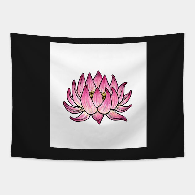 Pink Lotus Flower Tapestry by sadnettles