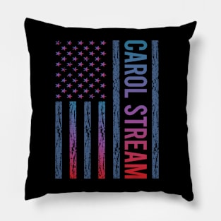 Blue Red Flag - Carol Stream Pillow