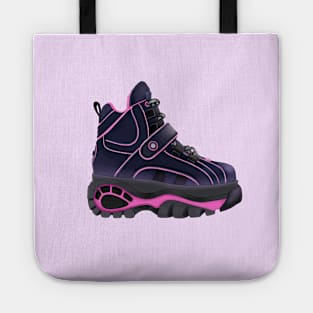 90s pink and dark purple platform shoes Tote