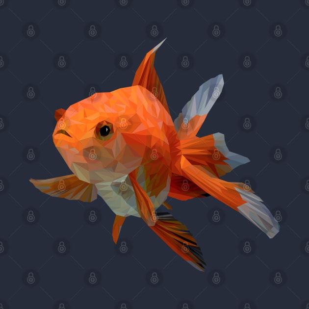 Low polygon Art of golden fish by Lewzy Design