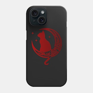 Red Pagan Celtic Moon Cat Phone Case