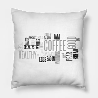 Breakfast word cloud Pillow