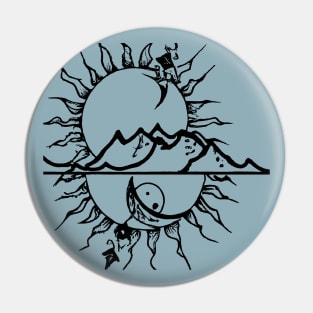 Sun Reflection on Mountains Pin